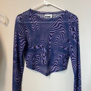 Purple Mesh Longsleeve Crop top